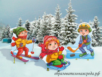 Конпозиция уличных фигур Спортивные дети зима