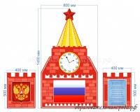 Комплект стендов Стмволика государства. Кремль 0,5х0,4м, 1,4х0,8м, 0,5х0,4м