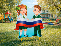 Уличная фигура Дети России Марина и Егор