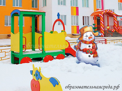 Уличная фигура Снеговик в ушанке