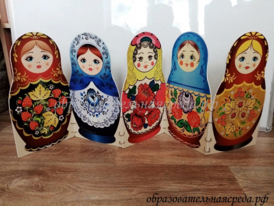 Настольная ширма Матрешки (4 створки) (1)