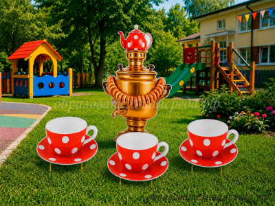 Композиция уличных фигур Русское чаепитие