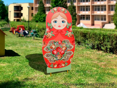 Уличная фигура Матрешка Павловопасадская роспись (лицо)