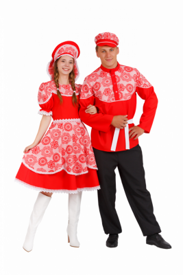 Карнавальный костюм “Хороводовый женский красный” взрослый