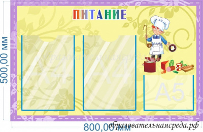 Стенд Питание 0,50,8м, А4-2шт, А5-1шт