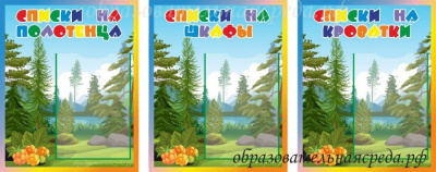 Комплект стендов “Списки” группа Морошка